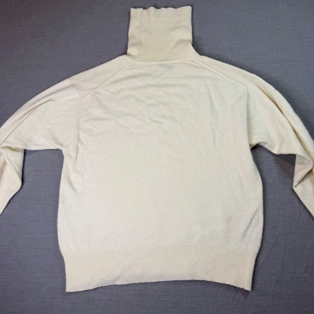 William Lockie Turtleneck Sweater Womens S Cream‎ Excellent Cashmere Scotland